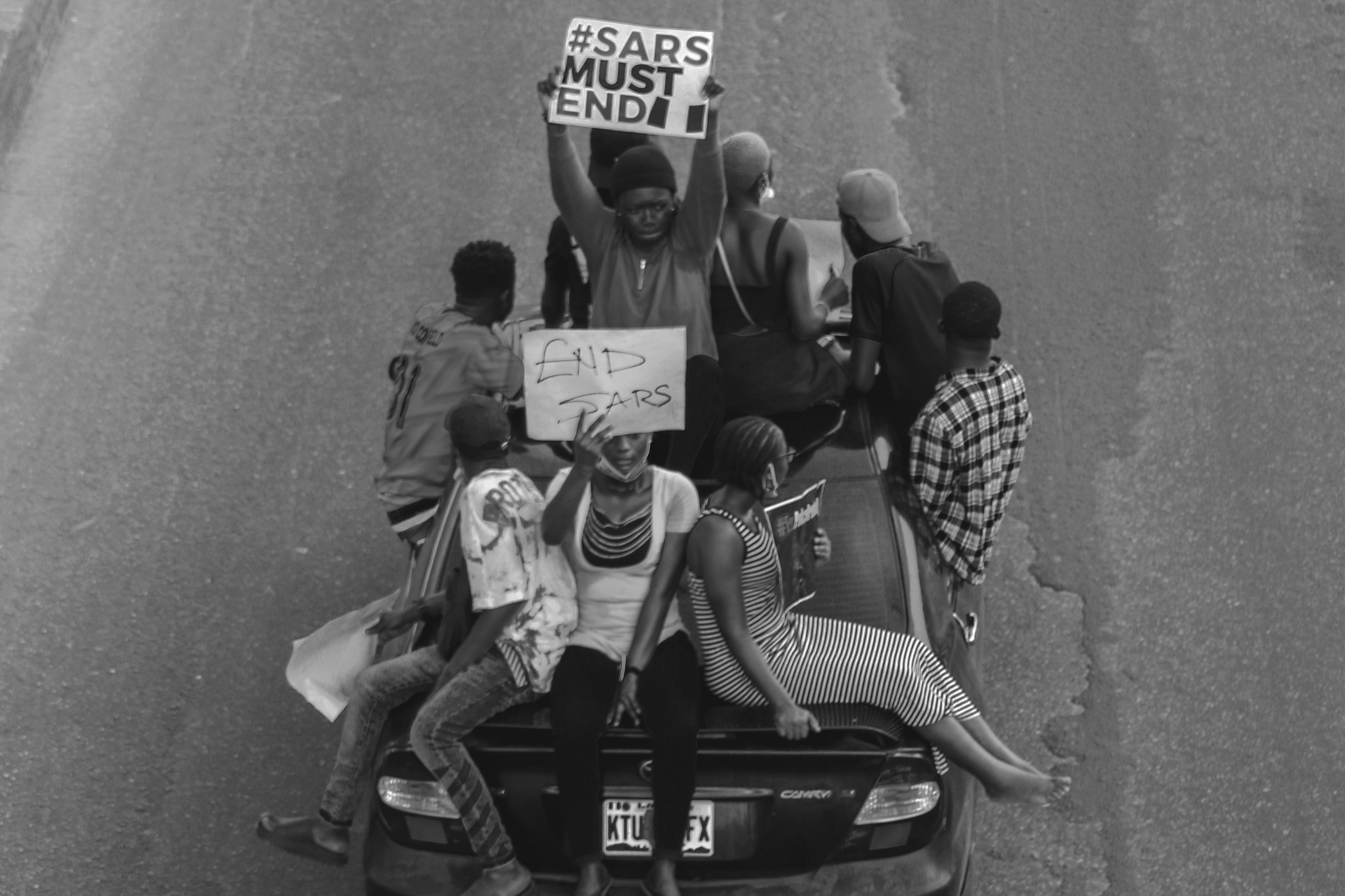 Nigerians protesting